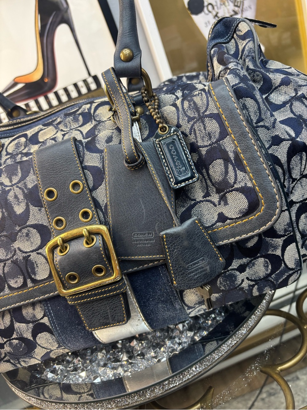 Coach RARE 2005 vintage Signature tie dye Denim Duffel/Carryall travel bag EUC - Picture 3 of 17